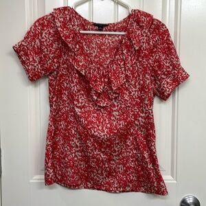 Banana Republic Red and White Blouse